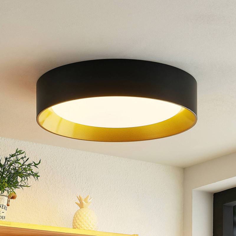 Lindby LED-Deckenleuchte Kambia, 45 cm, schwarz/gold, Metall von LINDBY