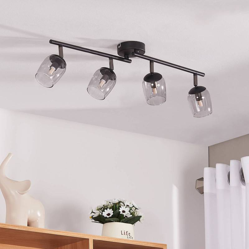 Lindby Spot Katjana, 4-flammig, 70,5 cm lang, Rauchglas von LINDBY