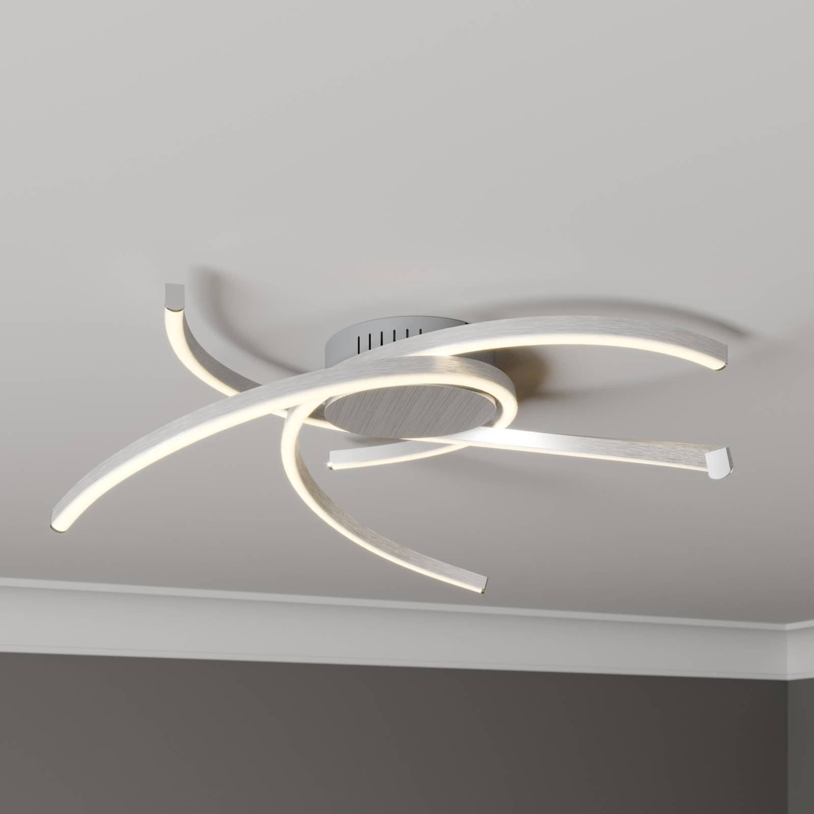 Lindby Katris LED-Deckenleuchte, 58 cm, alu von LINDBY