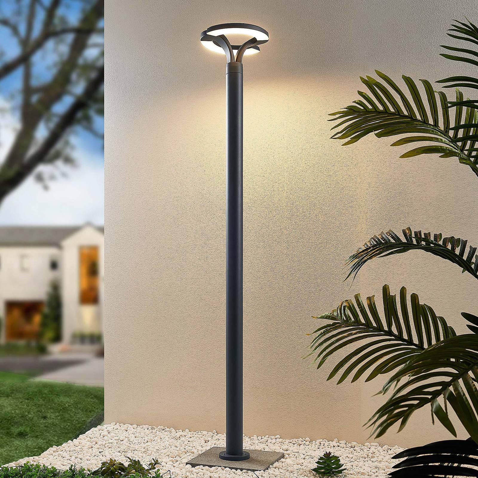 Lindby LED-Außenleuchte Keily, Kreis, anthrazit, Metall von LINDBY