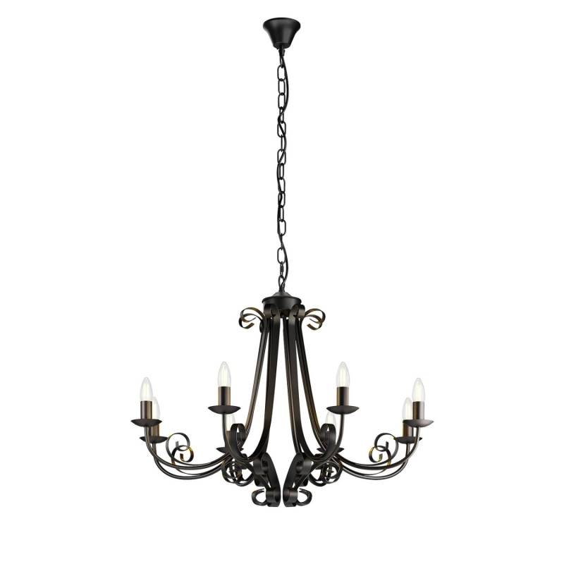 Lindby Kronleuchter Scaleria 9639191 Retro Vintage Antik in Braun aus Metall 8-flammig E14 Wohnzimmerleuchte Lindby Kronleuchter Scaleria 9639191 Retro Vintage Antik in Braun aus Metall 8-flammig E14 Wohnzimmerleuchte von LINDBY