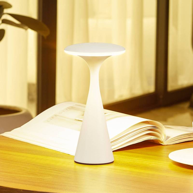 Lindby LED-Akku-Tischlampe Evelen, weiß, IP54, CCT von LINDBY