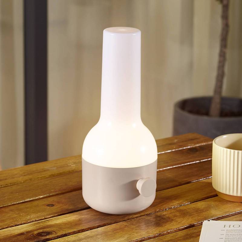 Lindby LED-Akku-Tischleuchte Isaline, beige, dimmbar, IP44 von LINDBY