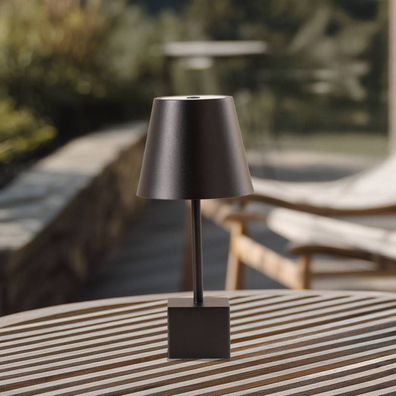 Lindby LED-Akkutischleuchte Janea CUBE, schwarz, Metall von LINDBY
