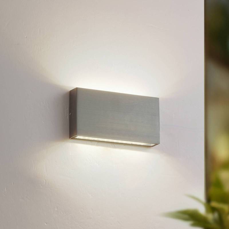 Lindby LED-Außenwandlampe Jarte, grau, Metall, 17cm, IP54 von LINDBY