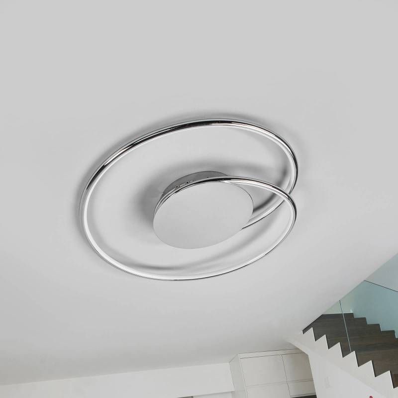 Lindby LED-Deckenlampe Joline, 2er-Set, Ø 46 cm, chromfarben von LINDBY