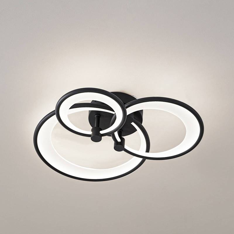 Lindby LED-Deckenlampe Sorma, schwarz, CCT, dimmbar von LINDBY