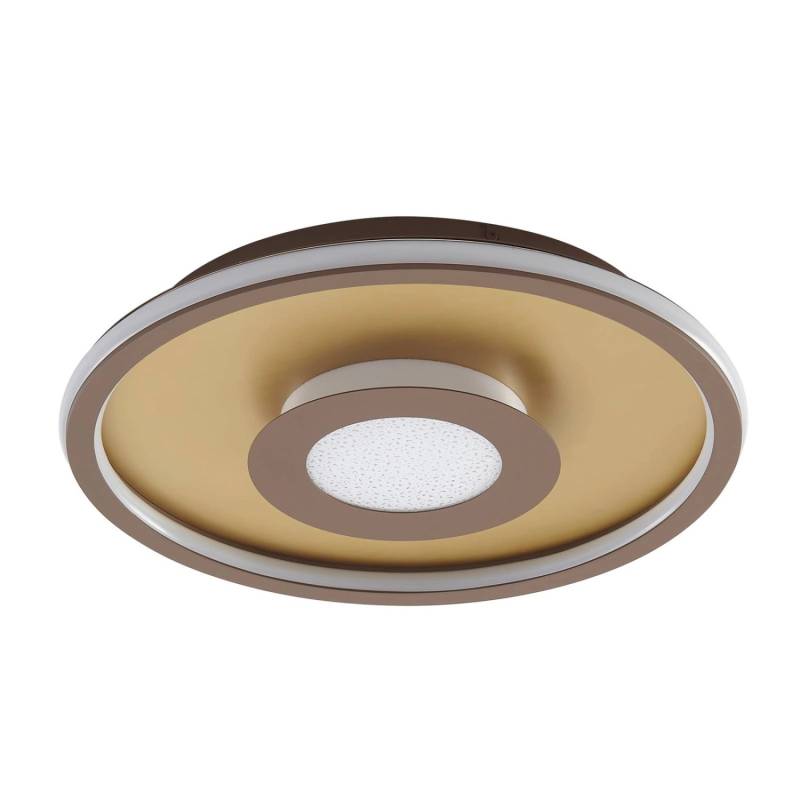 Lindby LED Deckenleuchte Pekela 10008786 Dimmbar mit Leselampe Modern in Braun aus Aluminium 1-flammig Wohnzimmerleuchte von LINDBY