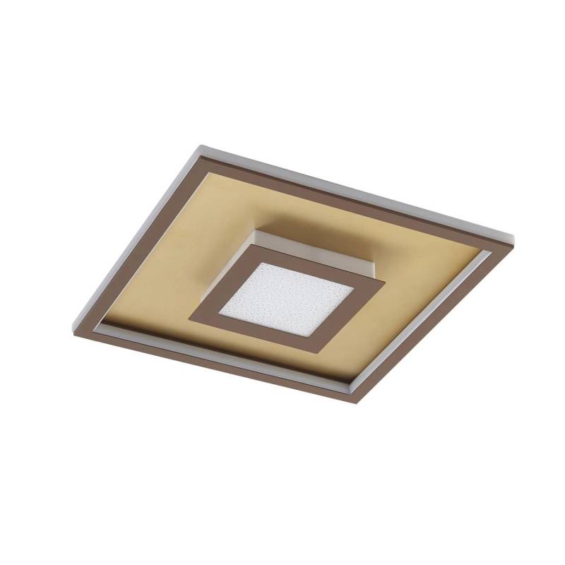 Lindby LED Deckenleuchte Pekela 10008789 Dimmbar mit Leselampe Modern in Braun aus Aluminium 1-flammig Wohnzimmerleuchte von LINDBY