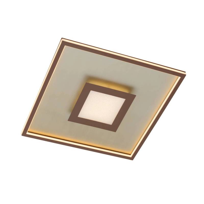 Lindby LED Deckenleuchte Pekela 10008790 Dimmbar mit Leselampe Modern in Braun aus Aluminium 1-flammig Wohnzimmerleuchte von LINDBY