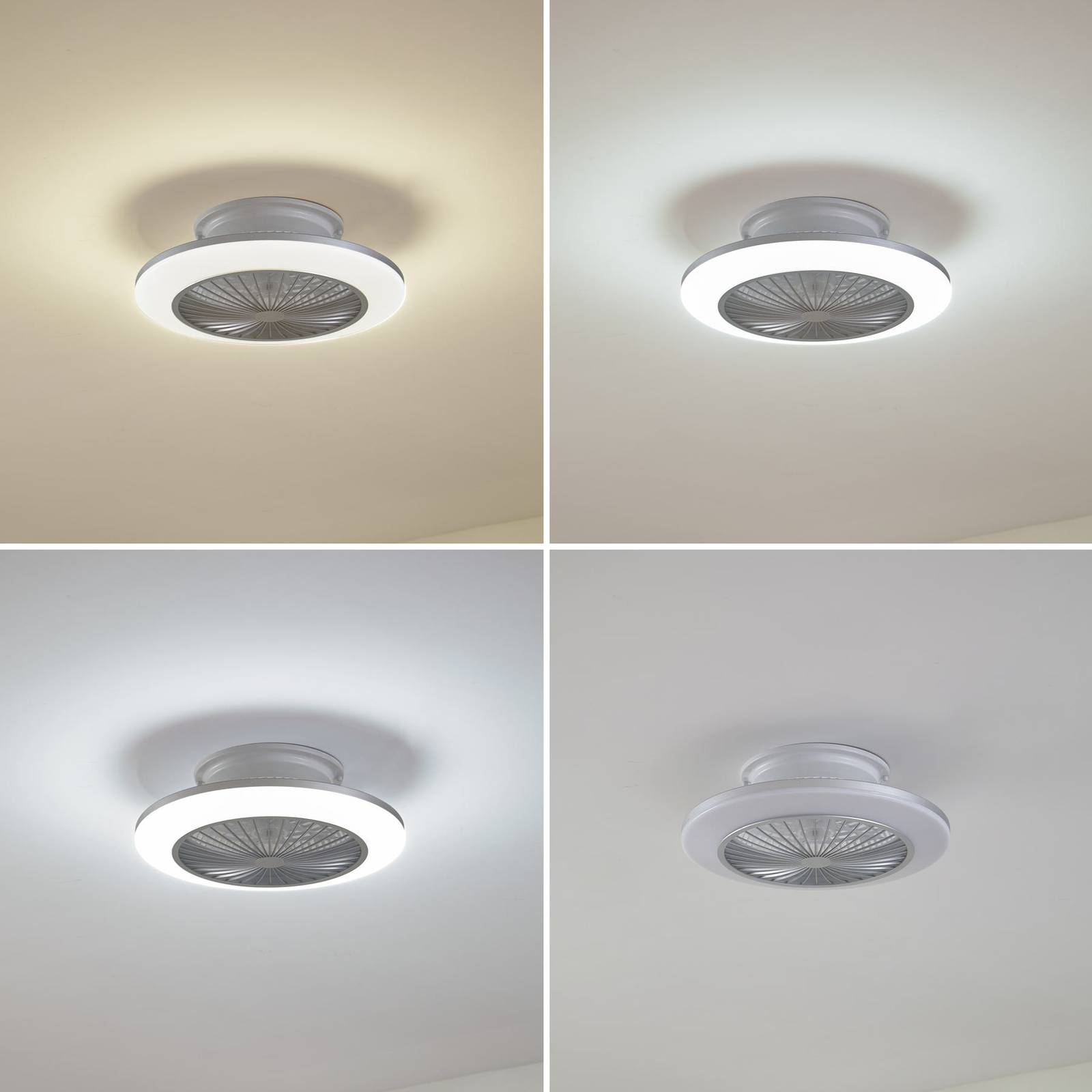 Lindby LED-Deckenventilator Mamuti, silber, leise, Ø 55 cm von LINDBY