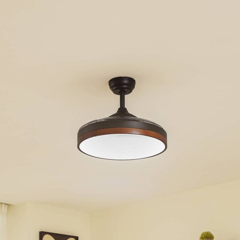 Lindby LED-Deckenventilator Oras, schwarz, DC, leise, 107 cm von LINDBY