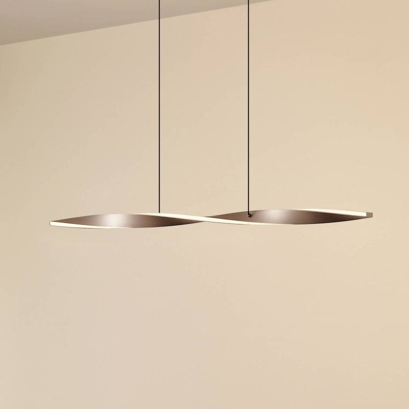 Lindby LED-Hängeleuchte Jaren, schwarz/braun, 100 cm, CCT von LINDBY