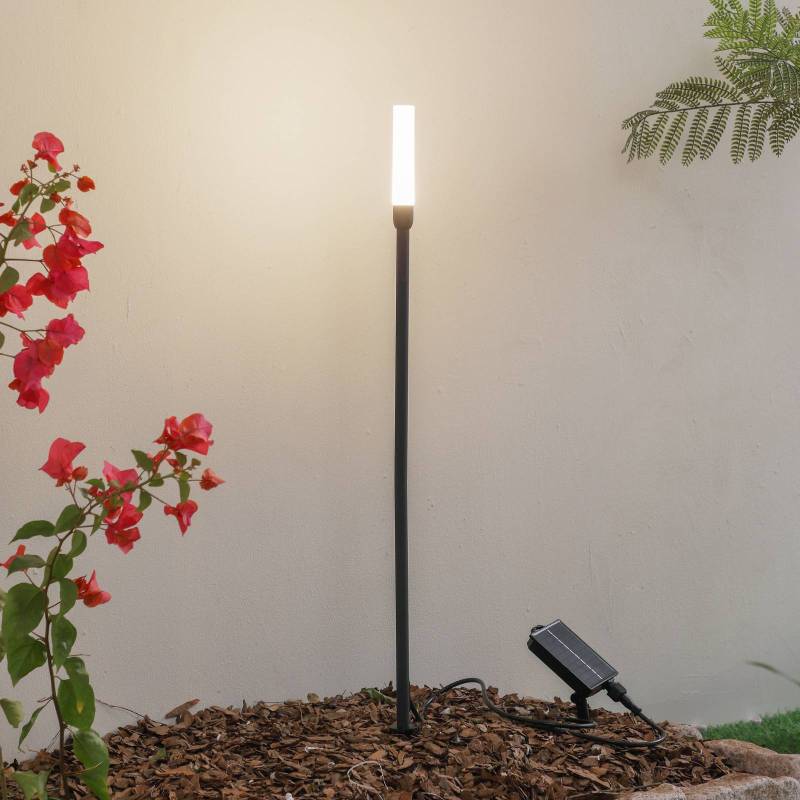 Lindby LED-Solarleuchte Balian, schwarz, Aluminium, 3.000 K von LINDBY