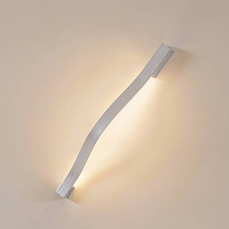 Lindby LED-Wandleuchte Alvon, silber, Höhe 50 cm, Metall von LINDBY