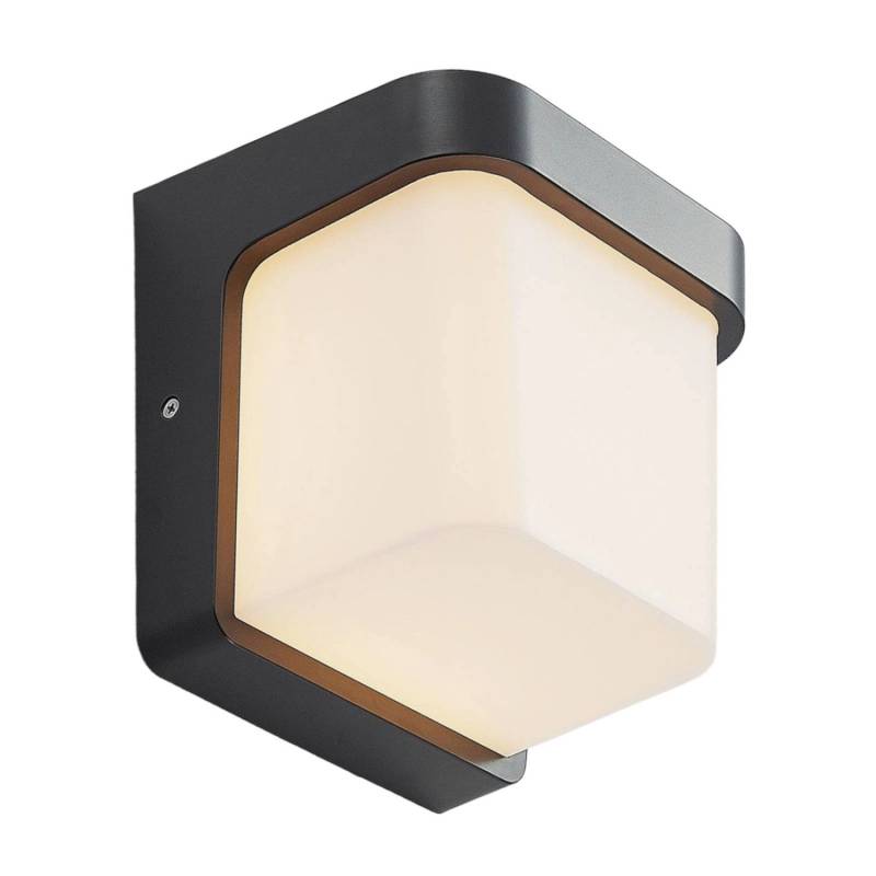 Lindby LED Wandleuchte Außen Adenike 9949048 Spritzwassergeschützt Modern in Schwarz 1-flammig von LINDBY