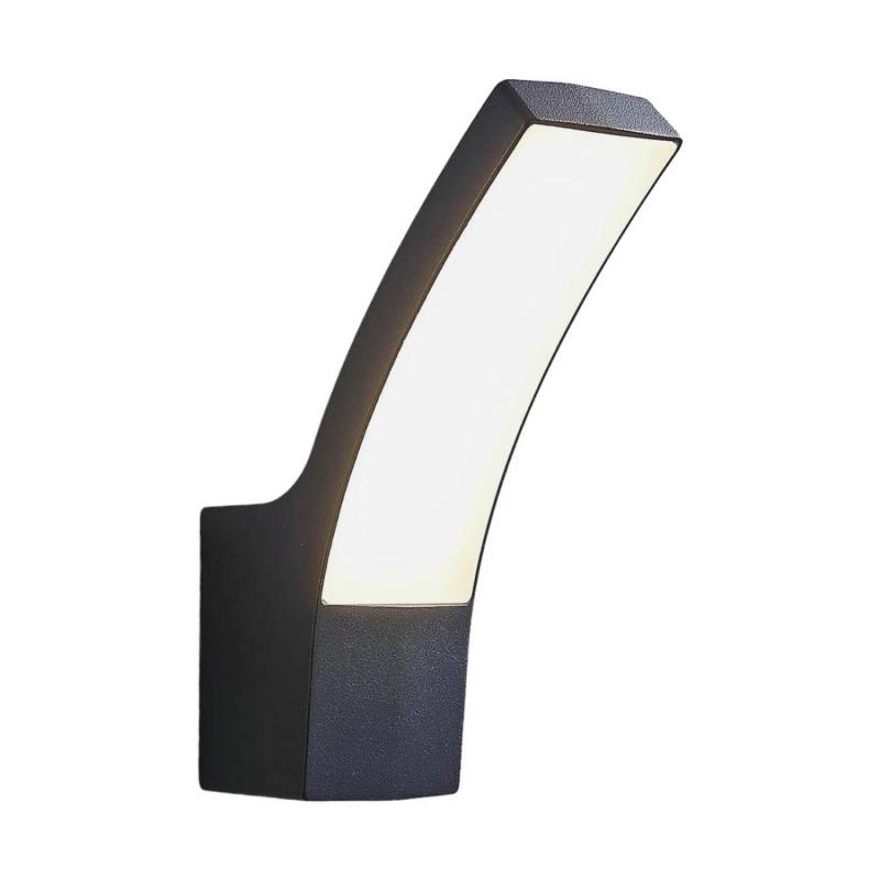 Lindby LED Wandleuchte Außen Ilvita 9947003 Spritzwassergeschützt Modern in Schwarz aus Aluminium 1-flammig von LINDBY