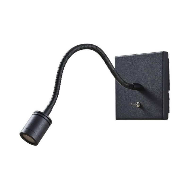 Lindby LED Wandleuchte Wandlampe Innen Mayar 9624324 Modern in Schwarz aus Metall 1-flammig Schlafzimmerleuchte von LINDBY