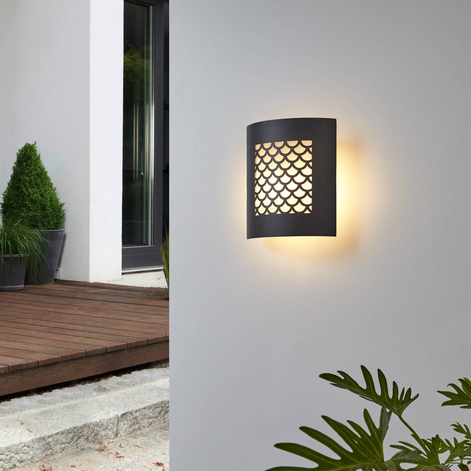 Lindby Mailo Außenwandleuchte aus Aluminium, grau Lindby Mailo Außenwandleuchte aus Aluminium, grau von LINDBY