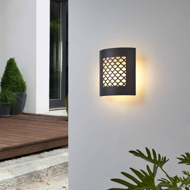 Lindby Mailo Außenwandleuchte aus Aluminium, grau von LINDBY
