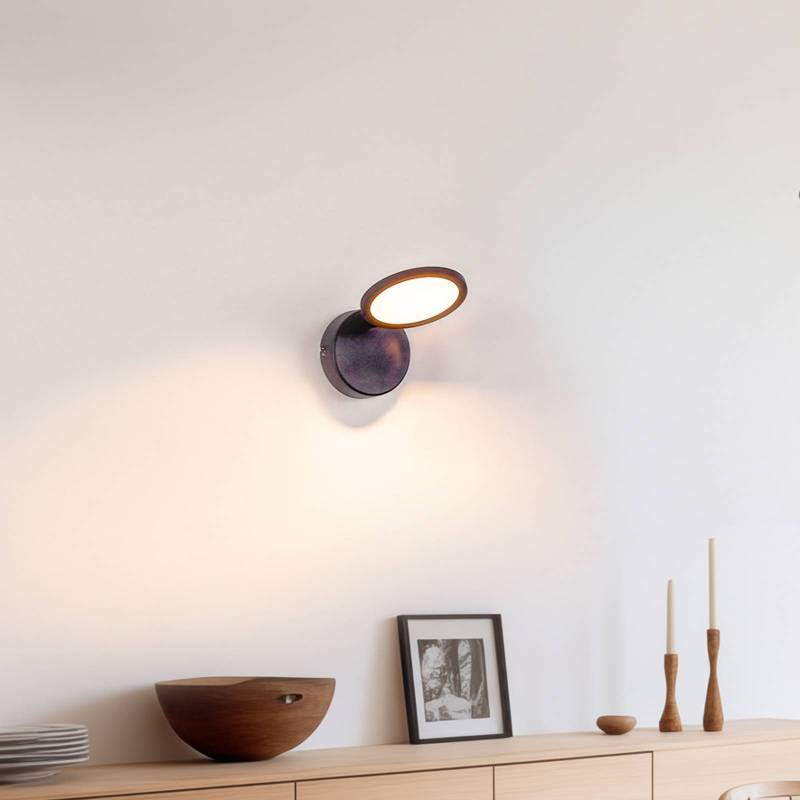 Lindby LED-Spot Manel, schwarz, Eisen, 18 cm hoch von LINDBY