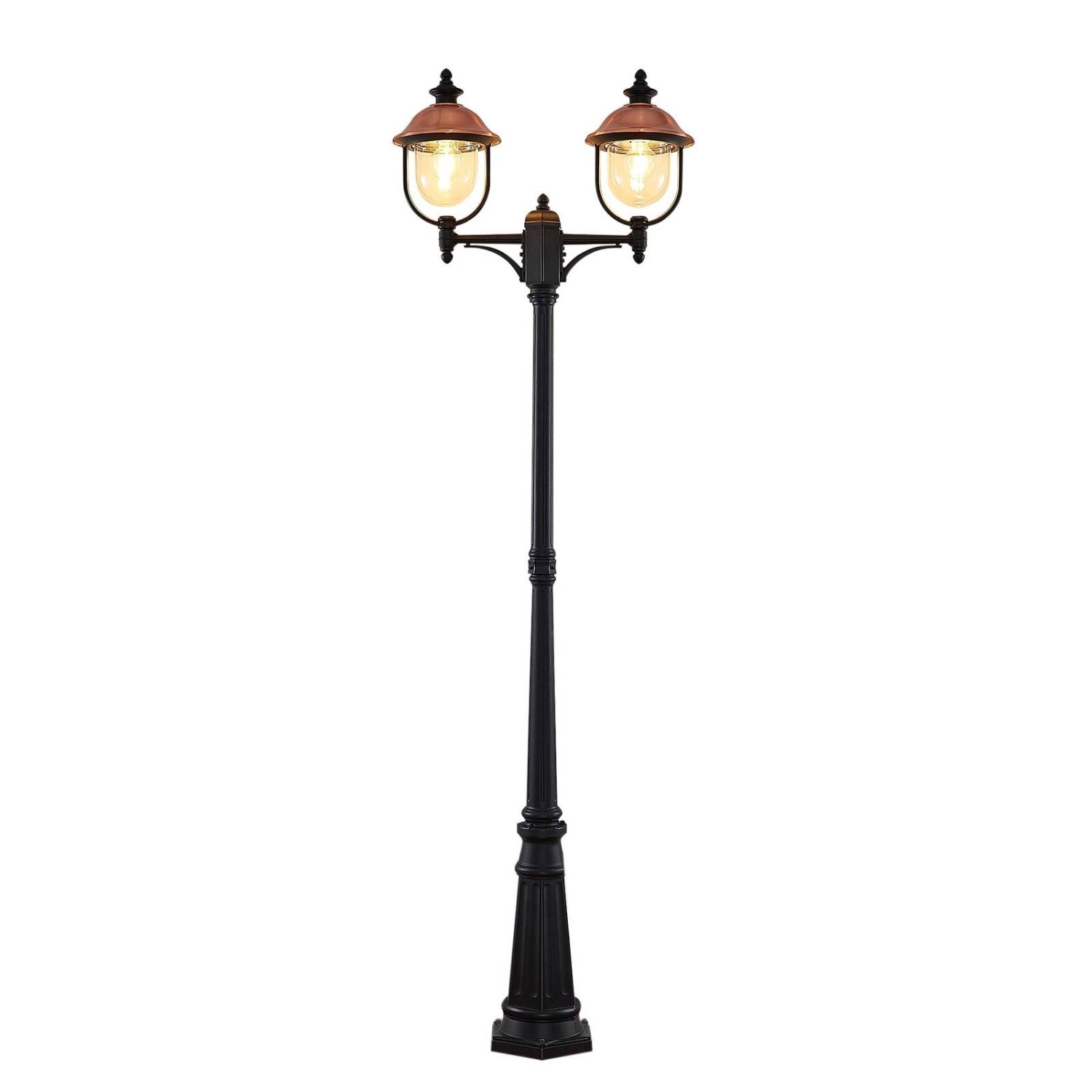 Lindby Mastleuchte Außen Clint 9630103 Spritzwassergeschützt Retro Vintage Antik in Kupfer aus Aluminium 2-flammig E27 Lindby Mastleuchte Außen Clint 9630103 Spritzwassergeschützt Retro Vintage Antik in Kupfer aus Aluminium 2-flammig E27 von LINDBY