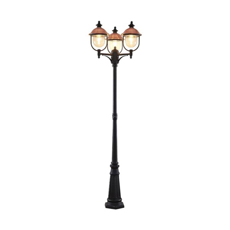 Lindby Mastleuchte Außen Clint 9630104 Spritzwassergeschützt Retro Vintage Antik in Kupfer aus Aluminium 3-flammig E27 Lindby Mastleuchte Außen Clint 9630104 Spritzwassergeschützt Retro Vintage Antik in Kupfer aus Aluminium 3-flammig E27 von LINDBY