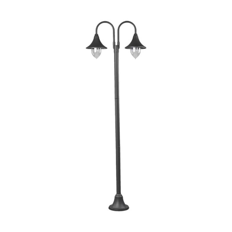 Lindby Mastleuchte Außen Madea 9630067 Spritzwassergeschützt Modern in Schwarz aus Aluminium 2-flammig E27 von LINDBY
