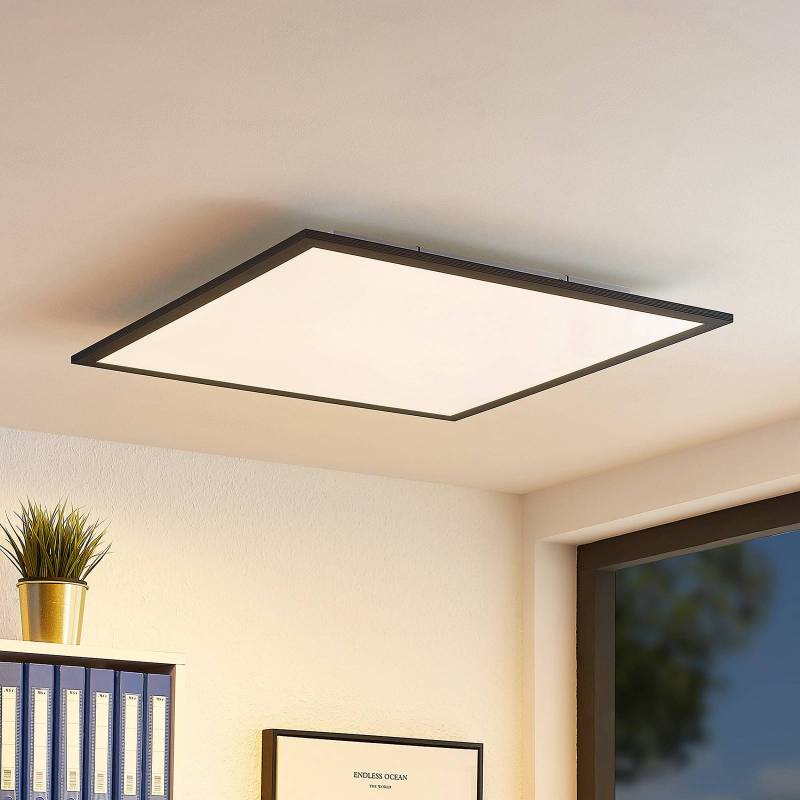 Lindby LED-Panel Nelios, 62 x 62 cm, CCT, schwarz, Metall von LINDBY