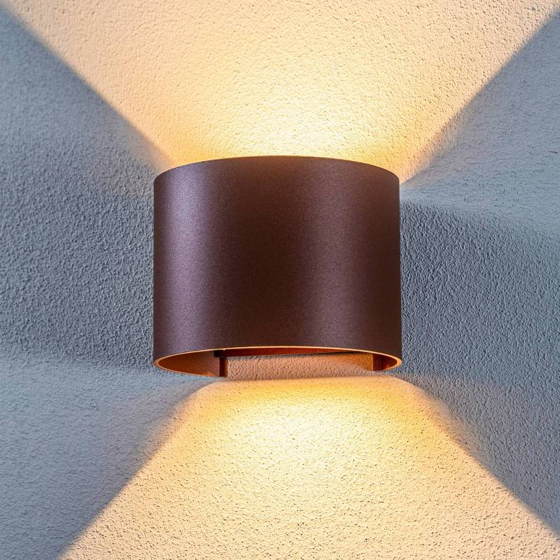 Lindby LED-Außendwandleuchte Nivar, rund, rost, Metall, IP54 von LINDBY