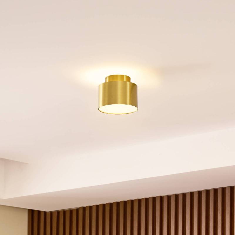 Lindby LED-Strahler Nivoria, 11 x 9 cm, goldfarben, Metall von LINDBY