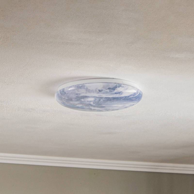 Lindby LED-Deckenleuchte Orbi, 38 cm, blau/weiß, Kunststoff von LINDBY