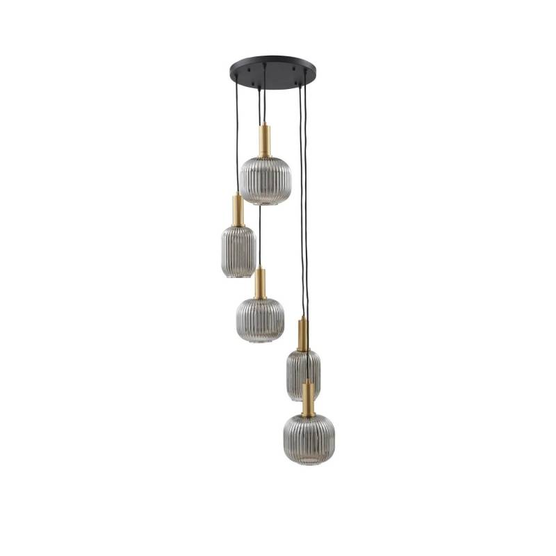Lindby Pendelleuchte Doroteo 10030656 Retro Vintage Antik in Alu aus Glas 5-flammig E27 Wohnzimmerleuchte Lindby Pendelleuchte Doroteo 10030656 Retro Vintage Antik in Alu aus Glas 5-flammig E27 Wohnzimmerleuchte von LINDBY