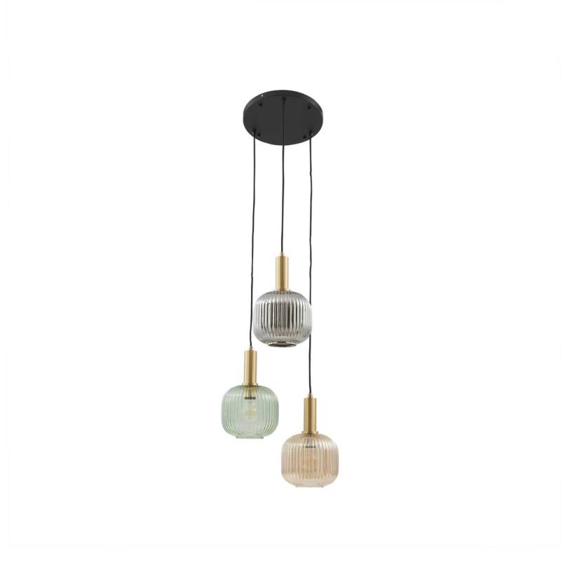 Lindby Pendelleuchte Dorotoe 10030655 Retro Vintage Antik aus Glas 3-flammig E27 Wohnzimmerleuchte von LINDBY