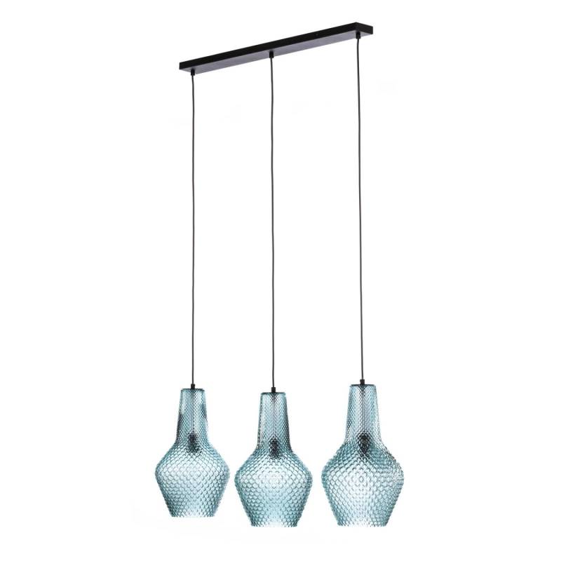 Lindby Pendelleuchte Drakar 10020409 Retro Vintage Antik in Blau aus Glas 3-flammig E27 Wohnzimmerleuchte Lindby Pendelleuchte Drakar 10020409 Retro Vintage Antik in Blau aus Glas 3-flammig E27 Wohnzimmerleuchte von LINDBY