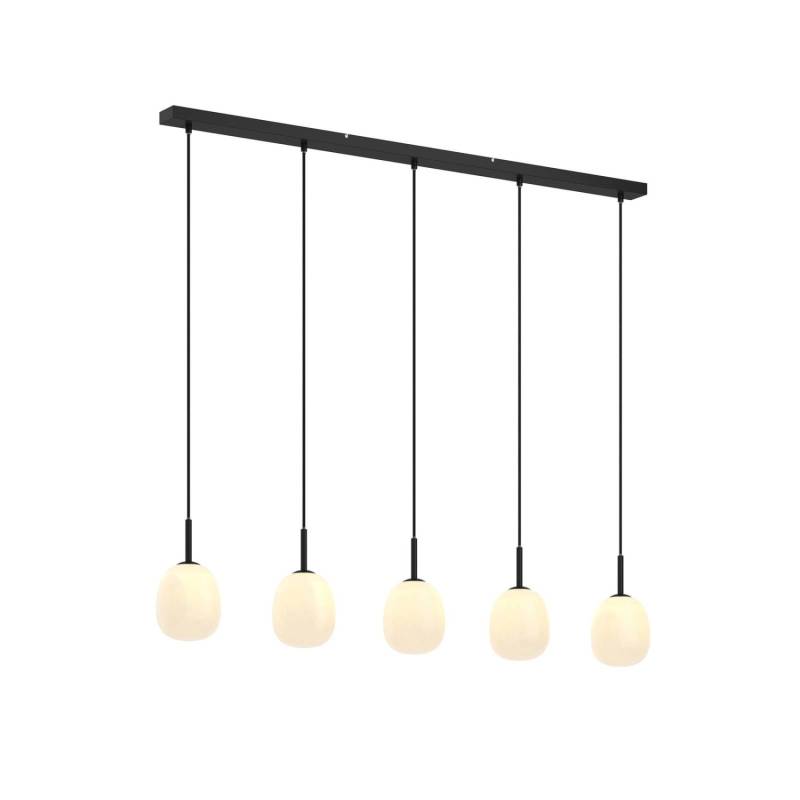 Lindby Pendelleuchte Etiena 9624846 Modern in Schwarz aus Glas 5-flammig G9 Wohnzimmerleuchte von LINDBY