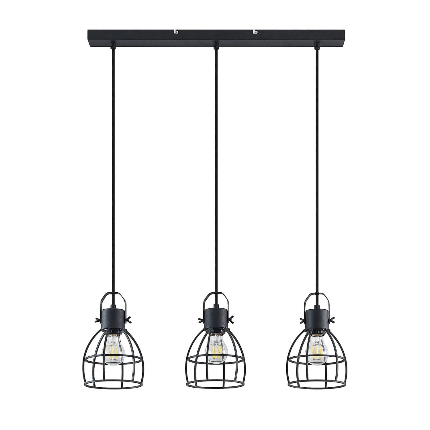 Lindby Pendelleuchte Flintos 9628354 Retro Vintage Antik in Schwarz aus Metall 3-flammig E27 Wohnzimmerleuchte Lindby Pendelleuchte Flintos 9628354 Retro Vintage Antik in Schwarz aus Metall 3-flammig E27 Wohnzimmerleuchte von LINDBY