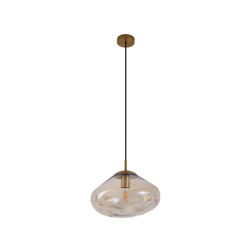 Lindby Pendelleuchte Lelia 10035737 Design Modern in Creme aus Glas 1-flammig E27 Wohnzimmerleuchte von LINDBY