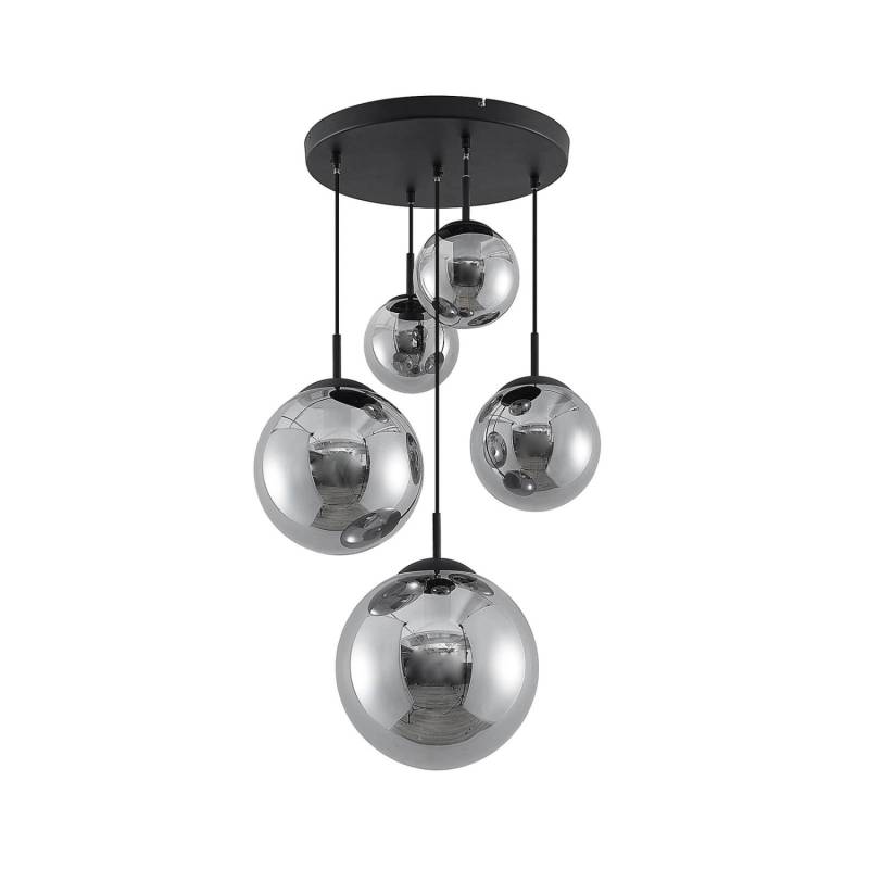 Lindby Pendelleuchte Teeja 9628020 Retro Vintage Antik in Alu aus Glas 5-flammig E27 Wohnzimmerleuchte Lindby Pendelleuchte Teeja 9628020 Retro Vintage Antik in Alu aus Glas 5-flammig E27 Wohnzimmerleuchte von LINDBY