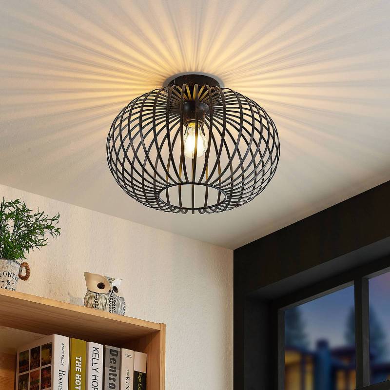 Lindby Deckenlampe Rosalea, kupferfarben, Metall, 40 cm, E27 von LINDBY