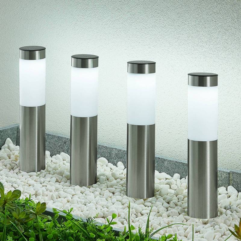 Lindby LED-Solar-Sockellampe, 4er-Set, Erdspieß, 31 cm, IP44 von LINDBY