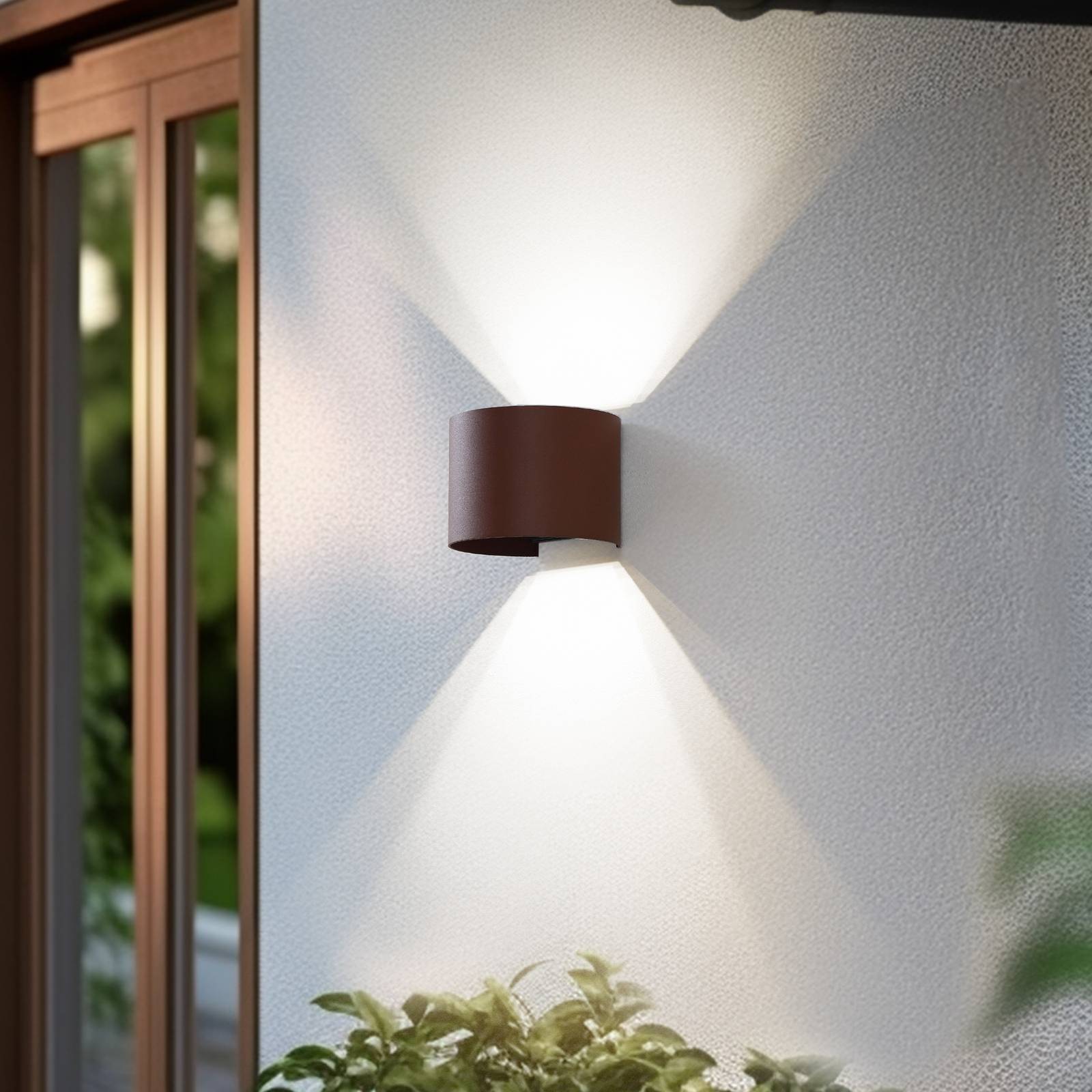 Lindby Smart LED-Außenwandlampe Dara rost rund CCT RGB Tuya von LINDBY