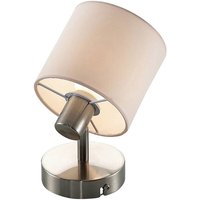 Stannis Wandleuchte mit Textil, nickel matt - nickel matt, weiß - Lindby von LINDBY