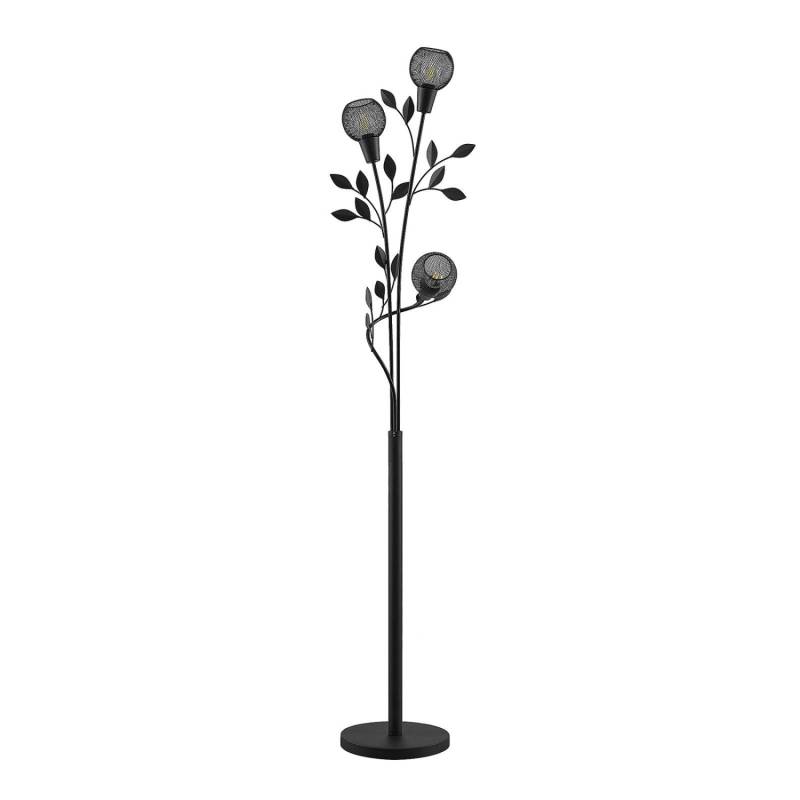 Lindby Stehlampe Kanye 9627757 Florentiner in Schwarz aus Metall 3-flammig E14 Wohnzimmerleuchte von LINDBY