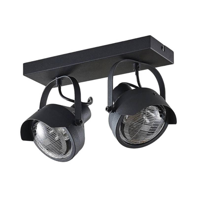 Lindby Strahler Henega 9624360 Vintage Industriell in Schwarz aus Metall 2-flammig GU10 Wohnzimmerleuchte Lindby Strahler Henega 9624360 Vintage Industriell in Schwarz aus Metall 2-flammig GU10 Wohnzimmerleuchte von LINDBY