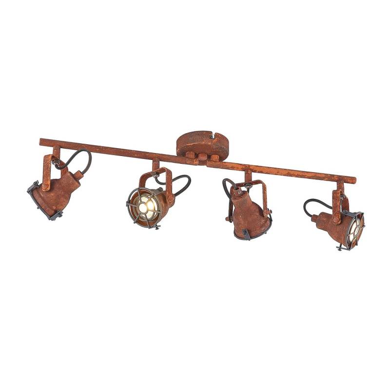 Lindby Strahler Scabra 9921043 Vintage Industriell in Braun aus Metall 4-flammig GU10 Wohnzimmerleuchte Lindby Strahler Scabra 9921043 Vintage Industriell in Braun aus Metall 4-flammig GU10 Wohnzimmerleuchte von LINDBY