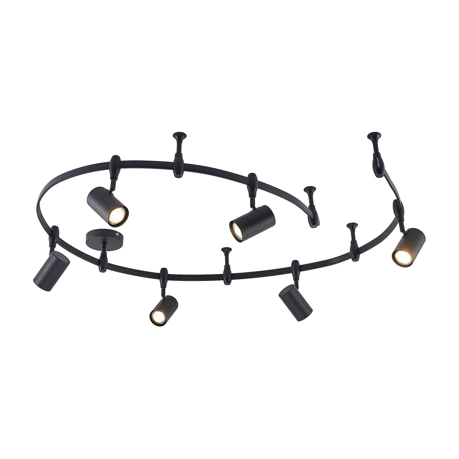 Lindby Stromschienenleuchte Delila 10026921 Modern in Schwarz aus Metall 6-flammig GU10 Wohnzimmerleuchte von LINDBY