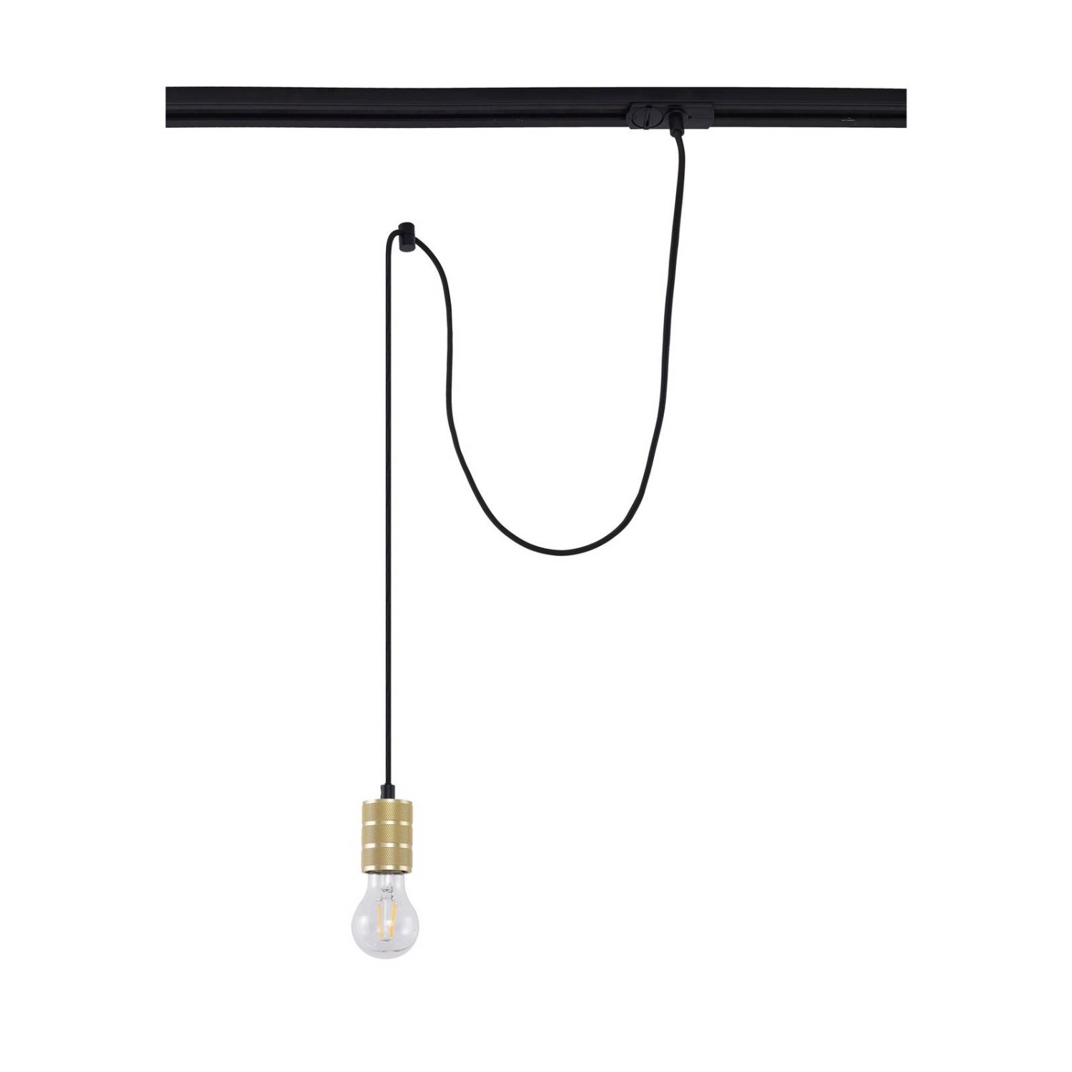 Lindby Stromschienenleuchte Linaro 10031690 Modern in Gold Messing aus Aluminium 1-flammig E27 Wohnzimmerleuchte von LINDBY