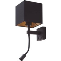 Wandleuchte Thorid, schwarz/gold, Stoff, usb, Flexarm - Schwarz, gold - Lindby von LINDBY