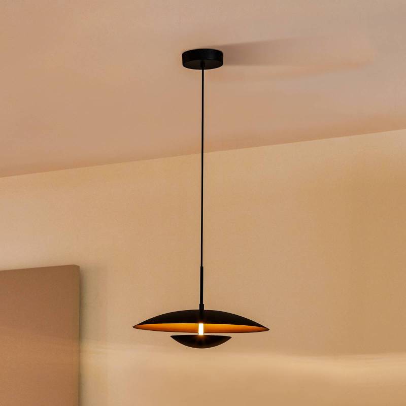 Lindby LED-Hängeleuchte Tiama, Metall, schwarz/gold, Ø 40 cm von LINDBY